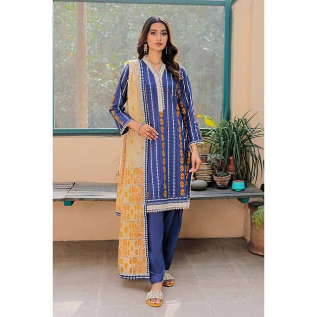 Ideas Printed Unstitched Lawn Suit CL-32385A 3PC